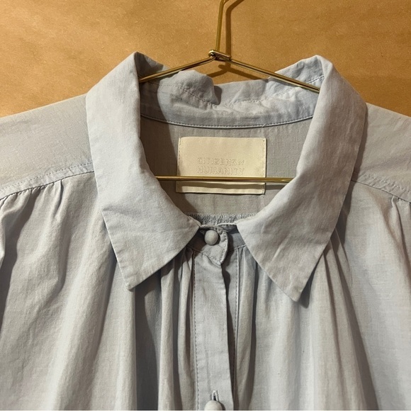 Citizens Of Humanity Penny Blouse Top Cotton Poplin Button Up Shirt Blue Size XL - Picture 4 of 13